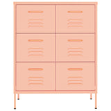 NNEVL Drawer Cabinet Pink 80x35x101.5 cm Steel