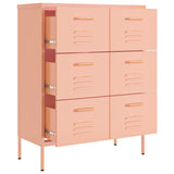 NNEVL Drawer Cabinet Pink 80x35x101.5 cm Steel