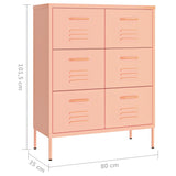 NNEVL Drawer Cabinet Pink 80x35x101.5 cm Steel