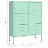 NNEVL Drawer Cabinet Mint 80x35x101.5 cm Steel