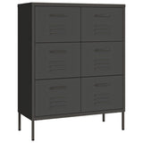 NNEVL Drawer Cabinet Anthracite 80x35x101.5 cm Steel