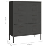 NNEVL Drawer Cabinet Anthracite 80x35x101.5 cm Steel