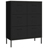 NNEVL Drawer Cabinet Black 80x35x101.5 cm Steel