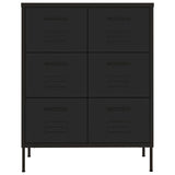 NNEVL Drawer Cabinet Black 80x35x101.5 cm Steel