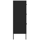 NNEVL Drawer Cabinet Black 80x35x101.5 cm Steel