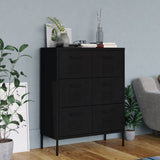 NNEVL Drawer Cabinet Black 80x35x101.5 cm Steel