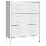 NNEVL Drawer Cabinet White 80x35x101.5 cm Steel