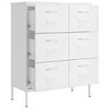 NNEVL Drawer Cabinet White 80x35x101.5 cm Steel