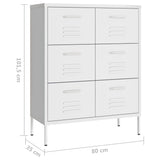 NNEVL Drawer Cabinet White 80x35x101.5 cm Steel