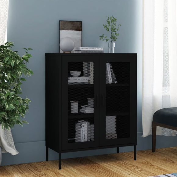 NNEVL Storage Cabinet Black 80x35x101.5 cm Steel