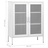 NNEVL Storage Cabinet White 80x35x101.5 cm Steel