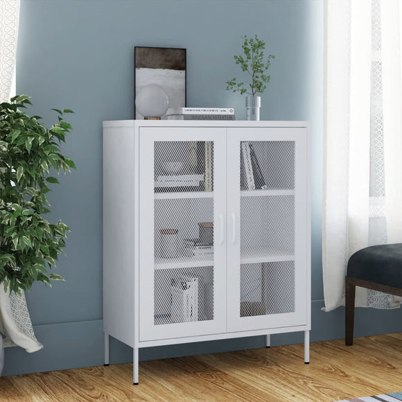 NNEVL Storage Cabinet White 80x35x101.5 cm Steel