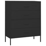 NNEVL Chest of Drawers Black 80x35x101.5 cm Steel