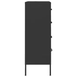 NNEVL Chest of Drawers Black 80x35x101.5 cm Steel