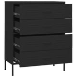 NNEVL Chest of Drawers Black 80x35x101.5 cm Steel