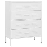 NNEVL Chest of Drawers White 80x35x101.5 cm Steel