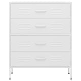 NNEVL Chest of Drawers White 80x35x101.5 cm Steel