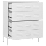 NNEVL Chest of Drawers White 80x35x101.5 cm Steel