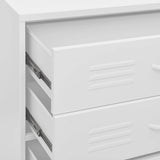 NNEVL Chest of Drawers White 80x35x101.5 cm Steel