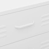 NNEVL Chest of Drawers White 80x35x101.5 cm Steel