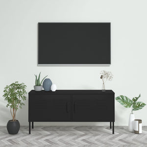 NNEVL TV Cabinet Black 105x35x50 cm Steel