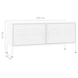 NNEVL TV Cabinet White 105x35x50 cm Steel