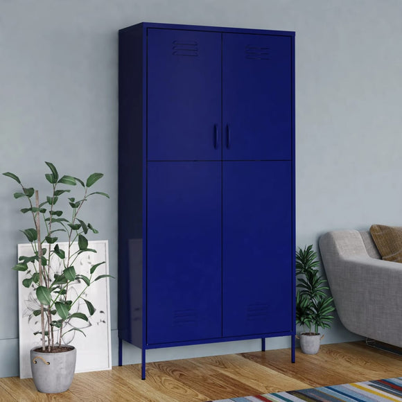 NNEVL Wardrobe Navy Blue 90x50x180 cm Steel