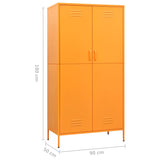 NNEVL Wardrobe Mustard Yellow 90x50x180 cm Steel