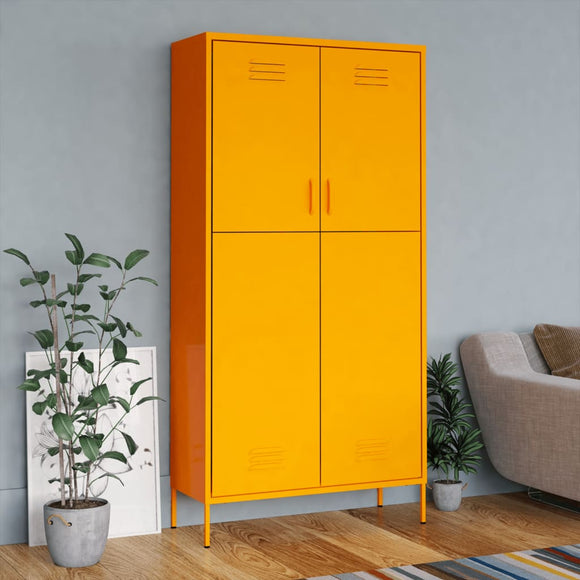 NNEVL Wardrobe Mustard Yellow 90x50x180 cm Steel