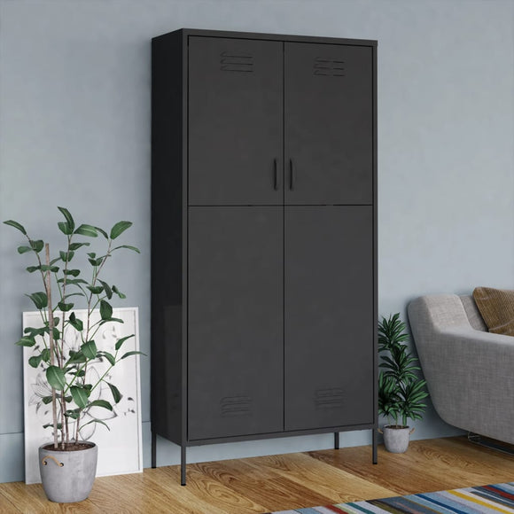 NNEVL Wardrobe Anthracite 90x50x180 cm Steel