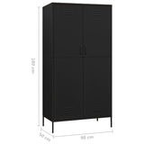 NNEVL Wardrobe Black 90x50x180 cm Steel