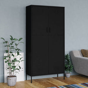 NNEVL Wardrobe Black 90x50x180 cm Steel