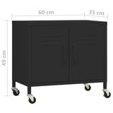 NNEVL Storage Cabinet Black 60x35x49 cm Steel