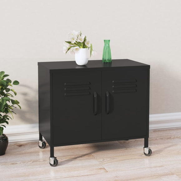 NNEVL Storage Cabinet Black 60x35x49 cm Steel