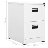NNEVL Filing Cabinet White 46x62x72.5 cm Steel