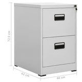 NNEVL Filing Cabinet Light Grey 46x62x72.5 cm Steel