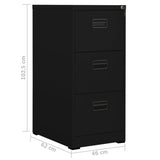 NNEVL Filing Cabinet Black 46x62x102.5 cm Steel