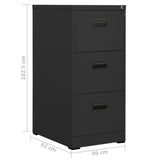 NNEVL Filing Cabinet Anthracite 46x62x102.5 cm Steel