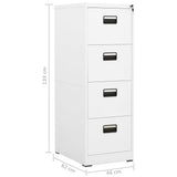 NNEVL Filing Cabinet White 46x62x133 cm Steel
