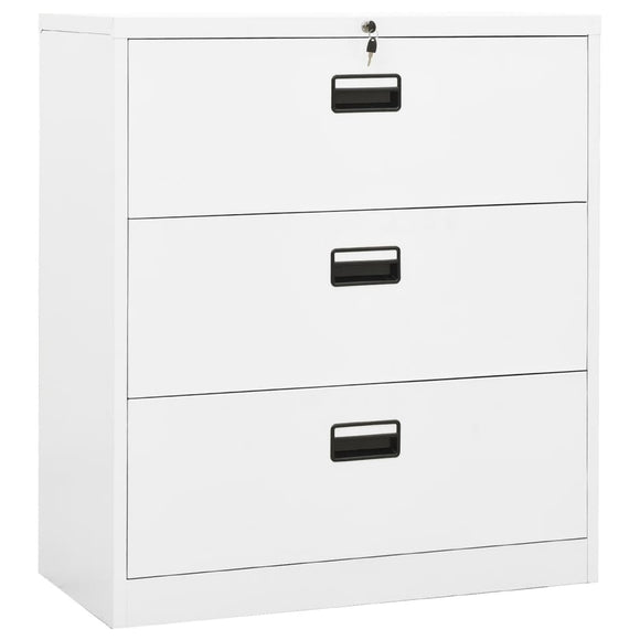 NNEVL Filing Cabinet White 90x46x103 cm Steel