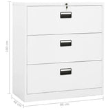 NNEVL Filing Cabinet White 90x46x103 cm Steel