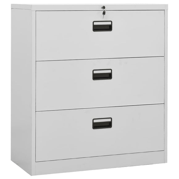 NNEVL Filing Cabinet Light Grey 90x46x103 cm Steel