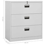 NNEVL Filing Cabinet Light Grey 90x46x103 cm Steel