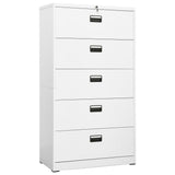 NNEVL Filing Cabinet White 90x46x164 cm Steel