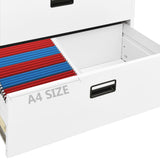 NNEVL Filing Cabinet White 90x46x164 cm Steel