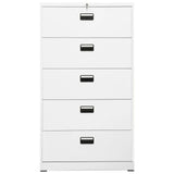 NNEVL Filing Cabinet White 90x46x164 cm Steel