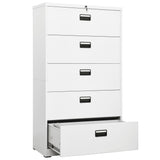 NNEVL Filing Cabinet White 90x46x164 cm Steel