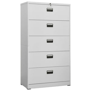 NNEVL Filing Cabinet Light Grey 90x46x164 cm Steel