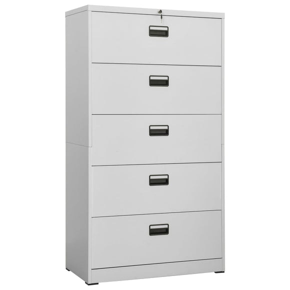 NNEVL Filing Cabinet Light Grey 90x46x164 cm Steel