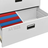 NNEVL Filing Cabinet Light Grey 90x46x164 cm Steel